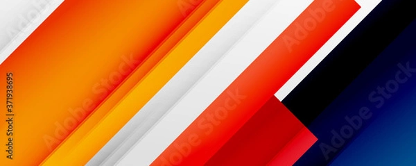Fototapeta Geometric abstract backgrounds with shadow lines, modern forms, rectangles, squares and fluid gradients. Bright colorful stripes cool backdrops