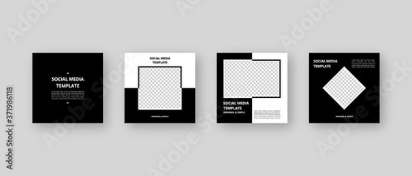 Fototapeta Social media template. Trendy editable social media post template. Mockup isolated. Template design. Vector illustration.