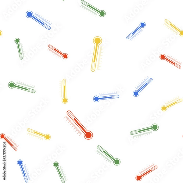 Fototapeta Color Thermometer icon isolated seamless pattern on white background. Vector.