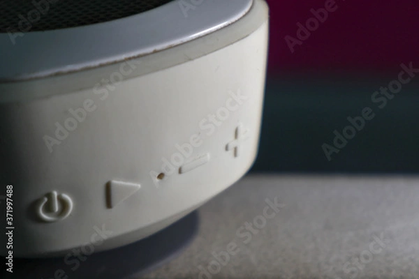 Fototapeta macro photo speaker black isolated for gaming and music