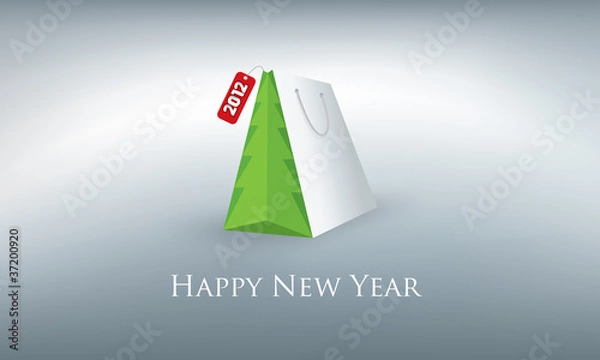 Obraz new year shopping bag