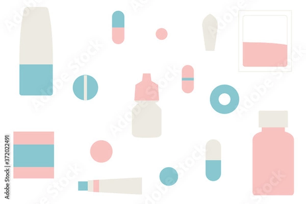 Fototapeta 薬のカラーパターンの壁紙