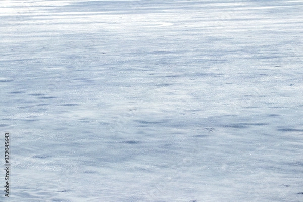 Fototapeta Texture of snow covered ice, winter background