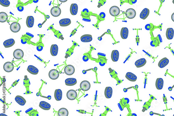 Obraz Bike scooter seamless vector pattern