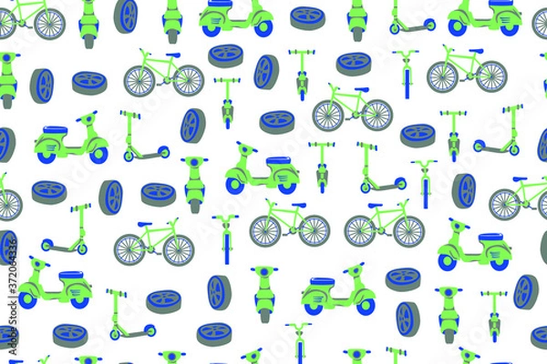 Obraz Bike scooter seamless vector pattern