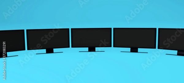 Obraz Television concept background blue isolated 3d rendering