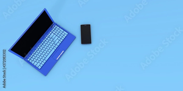 Obraz Smartphone Laptop concept 3d rendering