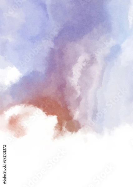 Fototapeta Abstract colorful watercolor on white background. Digital art painting.