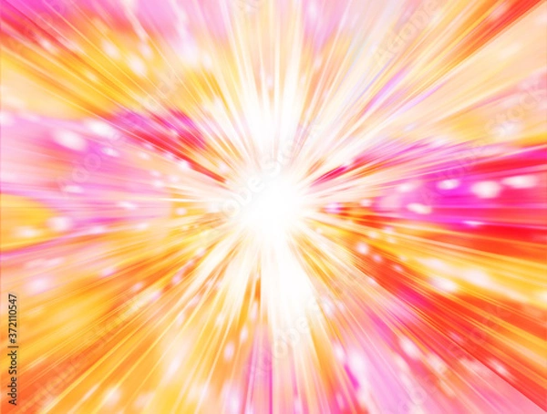 Fototapeta 抽象的な白い放射線と鮮やかでカラフルな背景