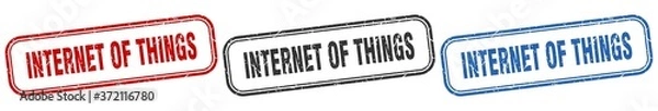 Fototapeta internet of things square isolated sign set. internet of things stamp
