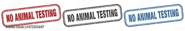 Fototapeta no animal testing square isolated sign set. no animal testing stamp