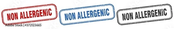 Fototapeta non allergenic square isolated sign set. non allergenic stamp