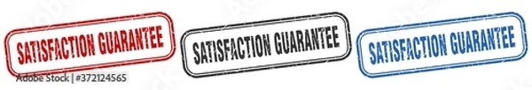 Fototapeta satisfaction guarantee square isolated sign set. satisfaction guarantee stamp