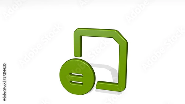 Fototapeta file copyright equal 3D icon casting shadow, 3D illustration for background and business