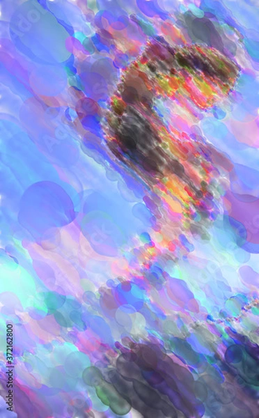 Fototapeta Contemporary art. Hand made painting. Modern artwork. Painting with brushstrokes of watercolor on surface. 2d illustration. Artistic background image. Abstract painting on canvas. Colorful texture.