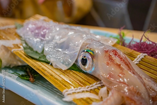 Obraz 福岡県呼子の名物　透き通ったイカの活け造り