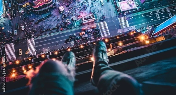 Obraz city lights at night time