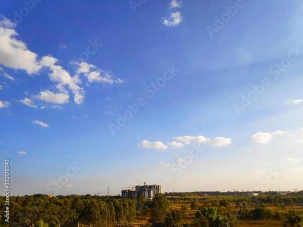 Fototapeta landscape with clouds and sky