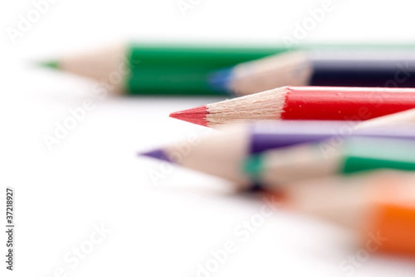Fototapeta Colored pencils with shallow depth of field