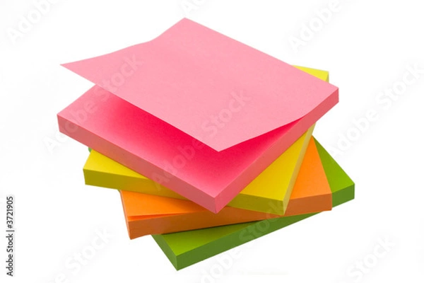 Fototapeta Sticky notes isolated on the white background