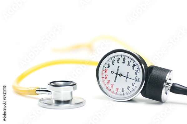Obraz blood pressure sphygmomanometer stethoscope