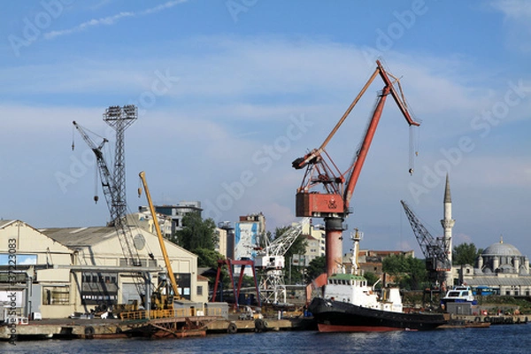Obraz The shipyard in Halic, Istanbul.
