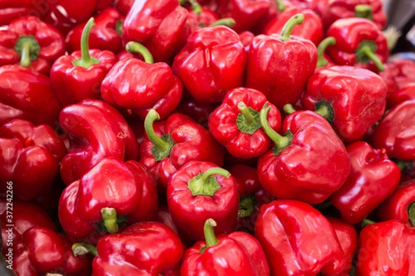 Obraz red pepper on market counter