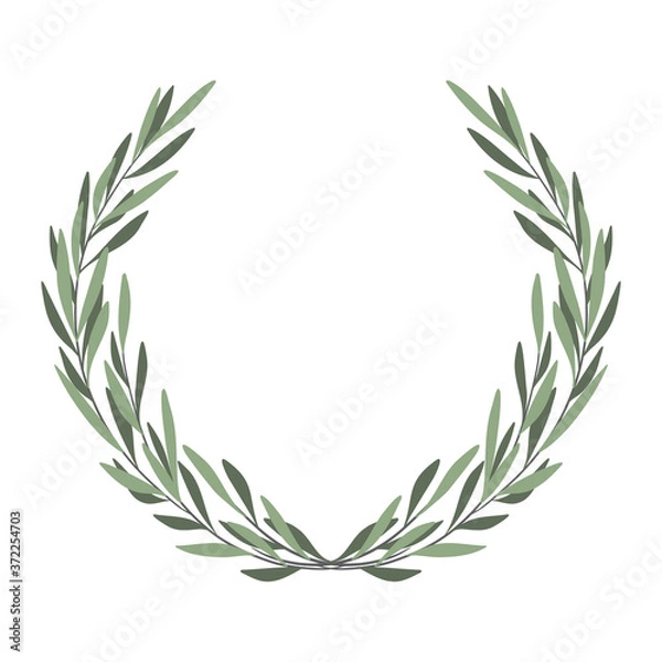 Fototapeta Olive tree border. Vector element. Olive frame vector. 