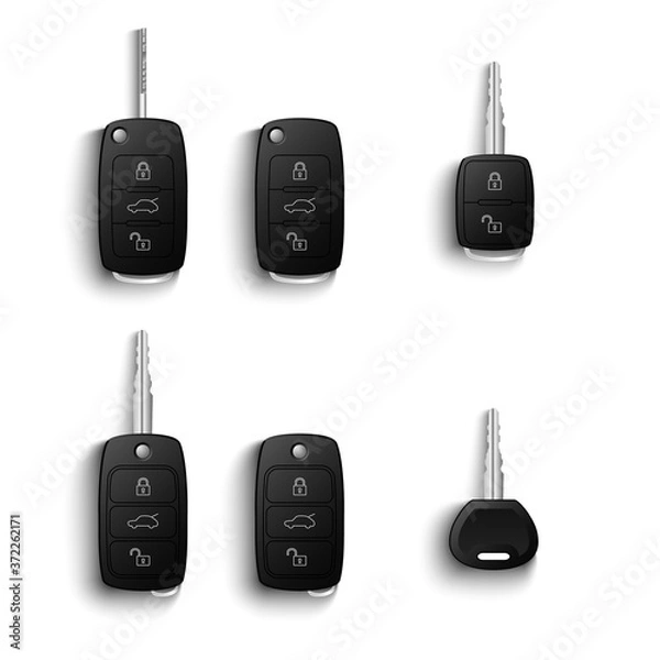 Obraz Collection remote car key open and close template
