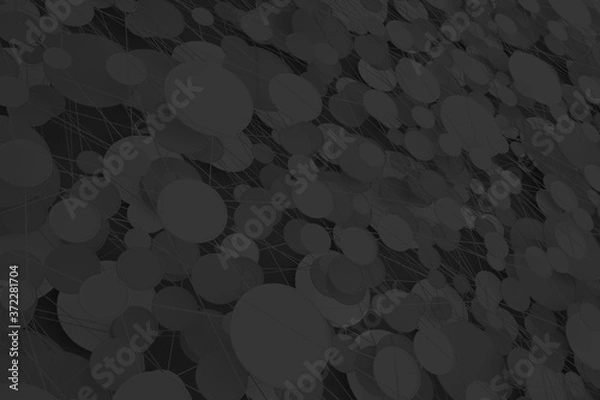 Fototapeta Geometrical shapes background. Black and white minimalist tech wall. Abstract 3D backdrop.