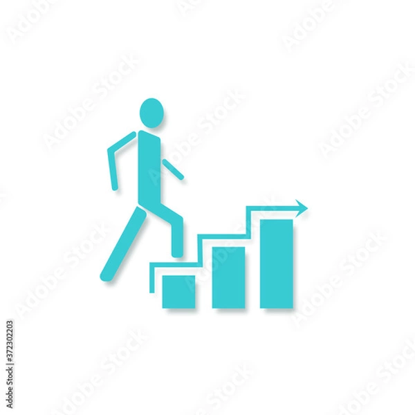 Obraz Successful icon. Business, businessman, career, happy, success. Growth Icon. Promotion free icon. Goal free icon. Growth business man. Improvement, businessperson, career, goal, success, progress.