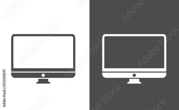 Fototapeta Computer monitor icon. Flat PC symbol. Vector illustration, EPS10
