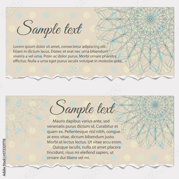 Obraz Set of vintage frame templates with flowers, vector illustration
