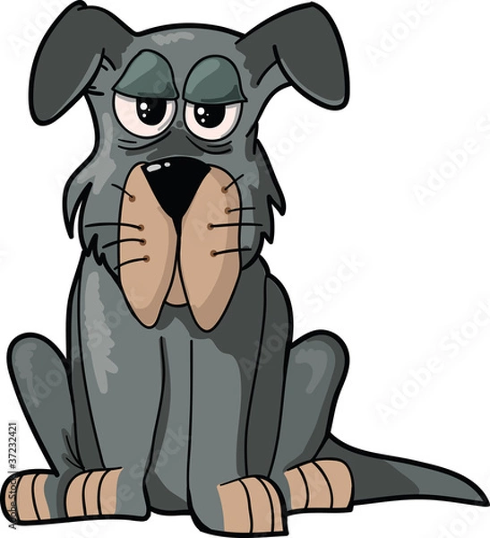 Obraz Funny Dog Illustration isolated on White Background.