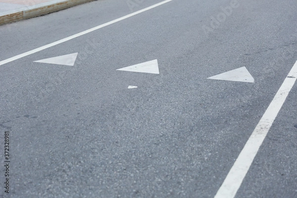 Obraz road markings on asphalt close up