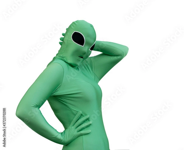 Obraz comic alien posing isolated white background