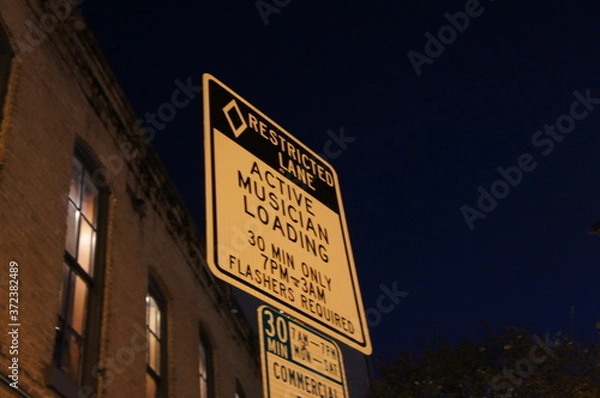 Obraz Austin 6th Street Musician Loading Sign