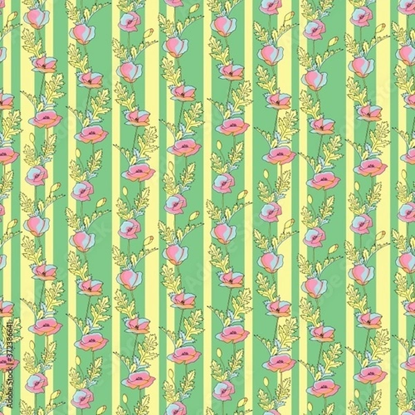 Obraz Elegant seamless pattern flowers, vector illustration Graphic modern pattern. Vector illustration background. Vector design print template. Vector design print template.