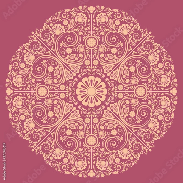 Obraz abstract floral ornament with decorative flowers for design