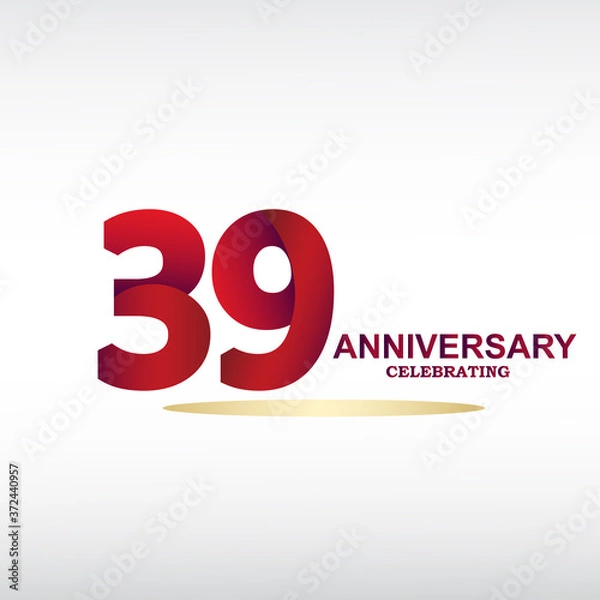 Obraz 39 year anniversary celebration, vector design for celebrations, invitation cards and greeting cards