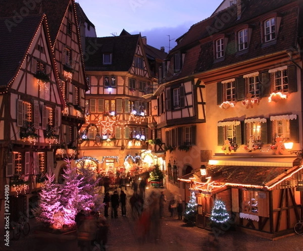 Obraz Marché de noël, Alsace