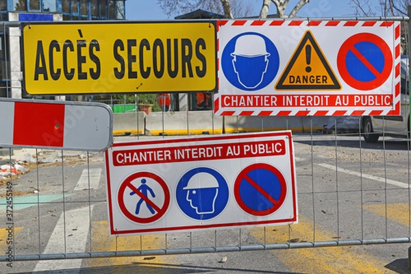 Obraz Accès secours. Chantier.