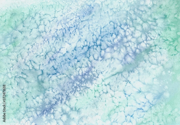 Obraz Watercolor background blue and emerald color