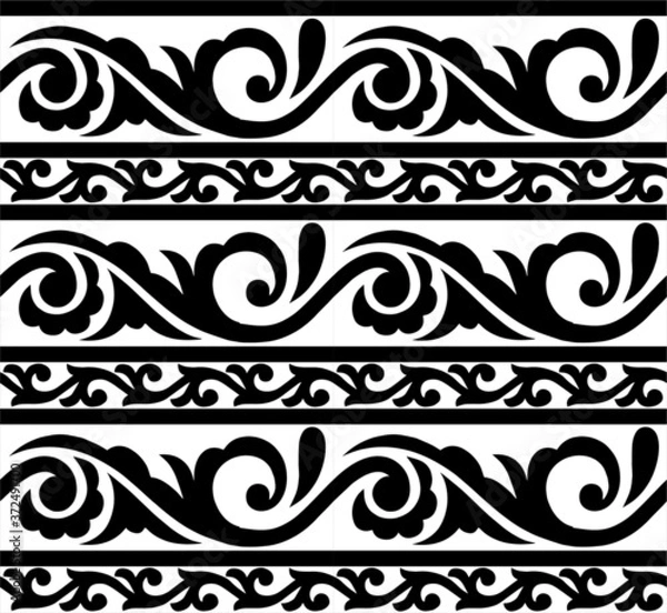 Obraz black and white seamless pattern