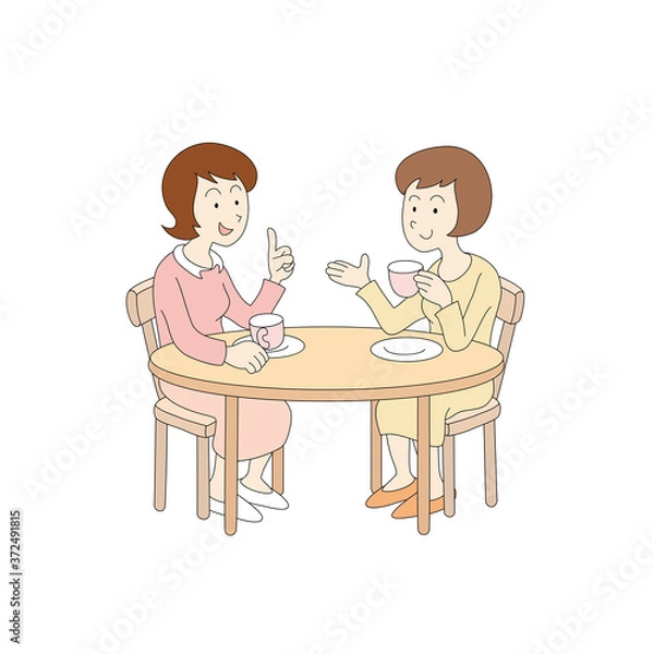 Fototapeta お茶をするママ友