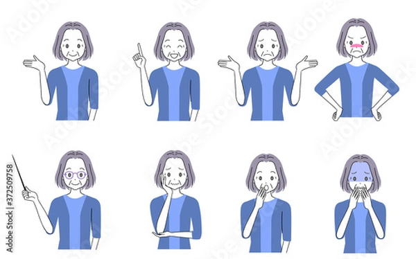 Fototapeta シニア女性　セット