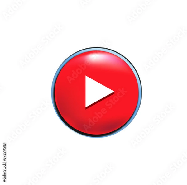 Obraz PLAY video icon. Button Play Video. Play vector red web button. Play Button Icon Circle. Start Buttons Icon. Video Audio Music Player Symbol.  Arrow. Game Sign.