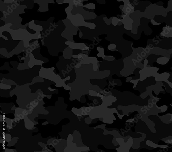 Fototapeta Camouflage black vector pattern seamless modern pattern