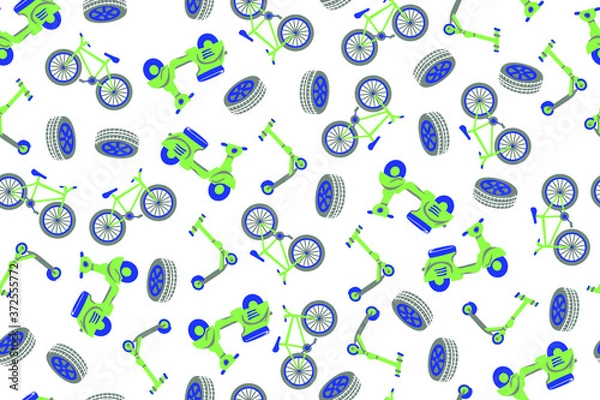 Obraz Scooter bike tire seamless vector pattern