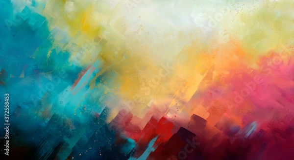 Obraz bright Abstract watercolor drawing on a paper image